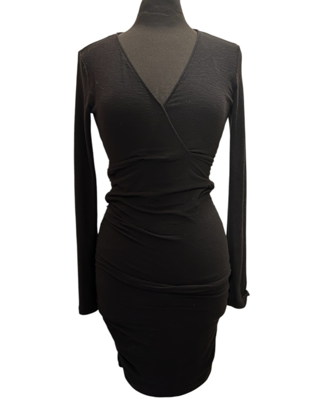 SALE! JAMES PERSE Bodycon Ruched LBD Long Sleeve Goth Dress M 2